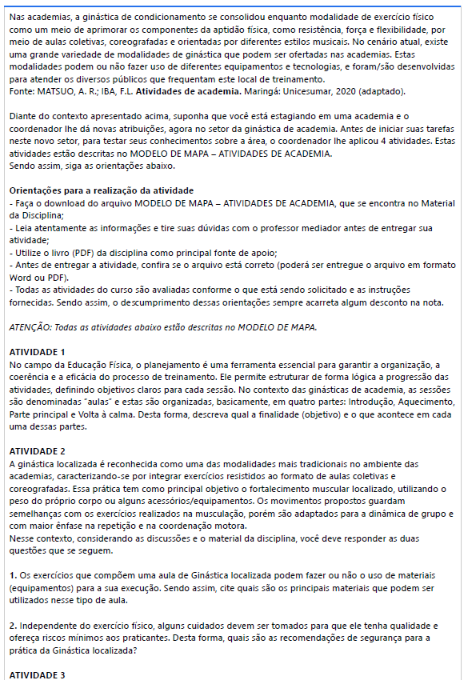 Nas academias, a ginástica de condicionamento se consolidou enquanto modalidade de exercício físico como um meio de aprimorar os componentes da aptidão física, como resistência, força e flexibilidade, por meio de aulas coletivas, coreografadas e orientadas por diferentes estilos musicais. image
